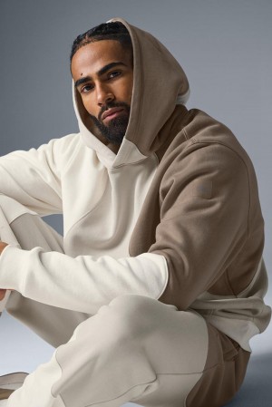 Sudadera con Capucha Alo Yoga Make Waves Hombre Ivory / Bone / Gravel | Mexico TYK-093428