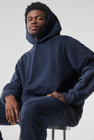 Sudadera con Capucha Alo Yoga Make Waves Hombre Azul Marino | Mexico WNT-489625