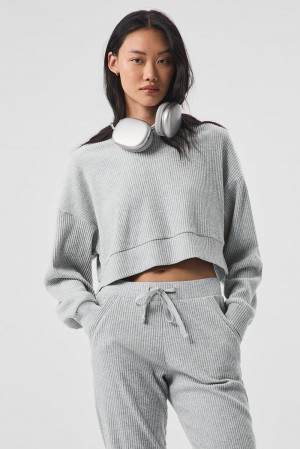 Sudadera con Capucha Alo Yoga Muse Mujer Grises | Mexico MUS-253649