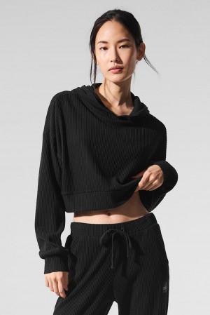 Sudadera con Capucha Alo Yoga Muse Mujer Negros | Mexico VBN-519208