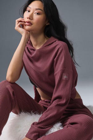 Sudadera con Capucha Alo Yoga Muse Mujer Vino | Mexico JOB-073296