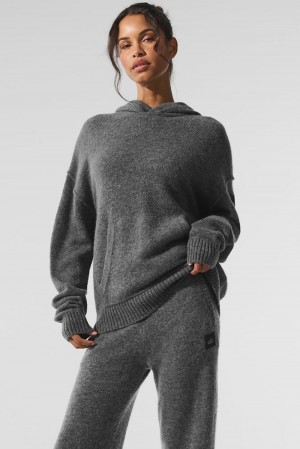 Sudadera con Capucha Alo Yoga New Class Cashmere Mujer Plateadas Grises | Mexico FAQ-628105