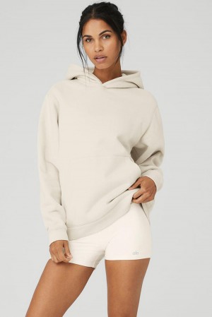 Sudadera con Capucha Alo Yoga Renown Heavy Weight Mujer Bone | Mexico MHS-310958
