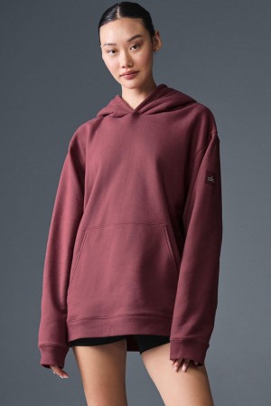 Sudadera con Capucha Alo Yoga Renown Heavy Weight Mujer Vino | Mexico JBM-684719