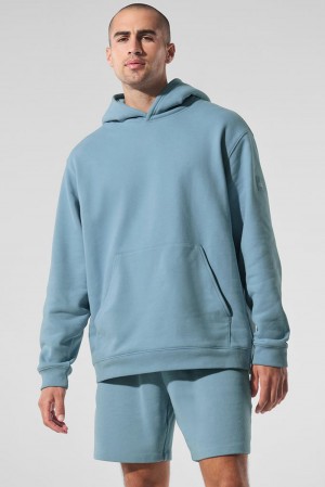 Sudadera con Capucha Alo Yoga Renown Heavy Weight Hombre Azules | Mexico WJN-940731