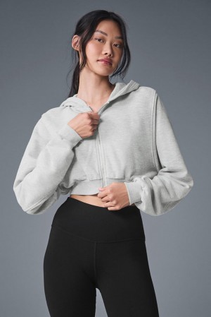 Sudadera con Capucha Alo Yoga Sweet Escape Zip Up Mujer Grises | Mexico DYE-253760