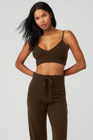 Sujetador Deportivo Alo Yoga Cashmere Jet Set Mujer Espresso | Mexico UFZ-071352