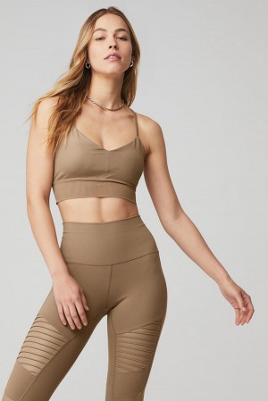 Sujetador Deportivo Alo Yoga Lavish Mujer Gravel / Gravel Glossy | Mexico FDS-593628