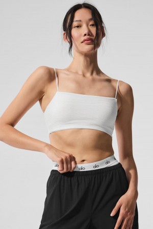 Sujetador Deportivo Alo Yoga Micro Plisse Game On Mujer Blancos | Mexico PRY-482057