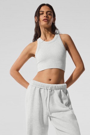 Sujetador Deportivo Alo Yoga Seamless Delight High Neck Mujer Blancos | Mexico RFD-586207