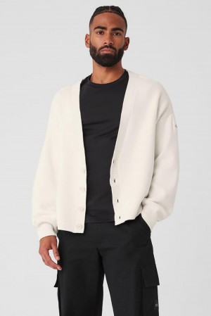 Suéteres Alo Yoga Scholar Cardigan Hombre Ivory | Mexico JID-394650