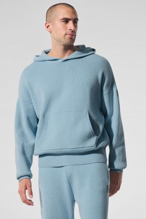 Suéteres Alo Yoga Scholar Hooded Hombre Azules | Mexico BAV-120465