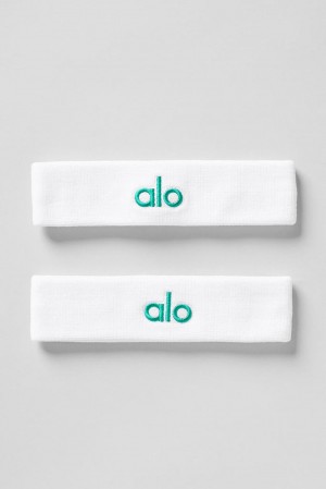 Sweatbands Alo Yoga Glow (2-Pack) Hombre Blancos Verdes | Mexico YDT-394761