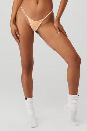 Tanga Alo Yoga Airmesh Venus Mujer Champagne | Mexico WVC-390674