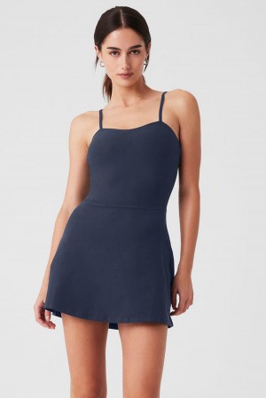 Vestido Alo Yoga Alosoft Courtside Tennis Mujer Azul Marino | Mexico QUX-438259