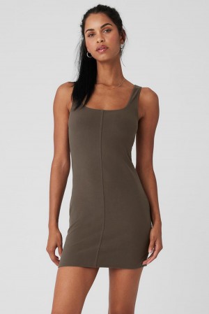 Vestido Alo Yoga Alosoft Head Start Mujer Verde Oliva | Mexico XAF-925460