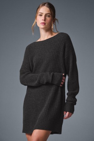 Vestido Alo Yoga Cashmere Plush Waffle Mujer Azules Grises | Mexico NER-906152