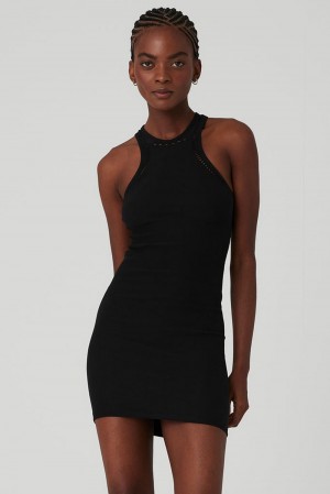 Vestido Alo Yoga Seamless Open Air Racerback Mujer Negros | Mexico BXD-542018