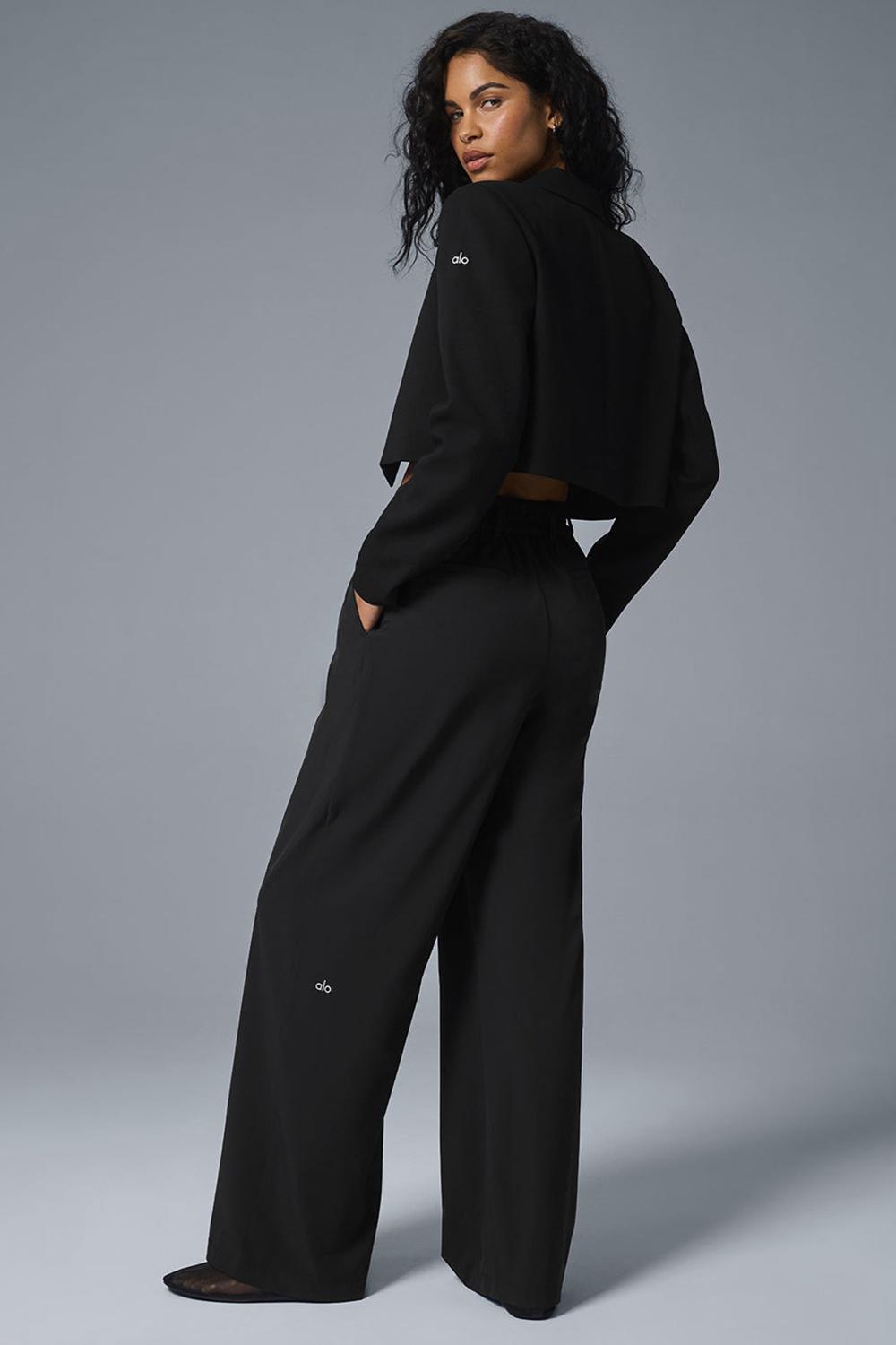 Blazers Alo Yoga Cropped First-Class Mujer Negros | Mexico  JUC-417398