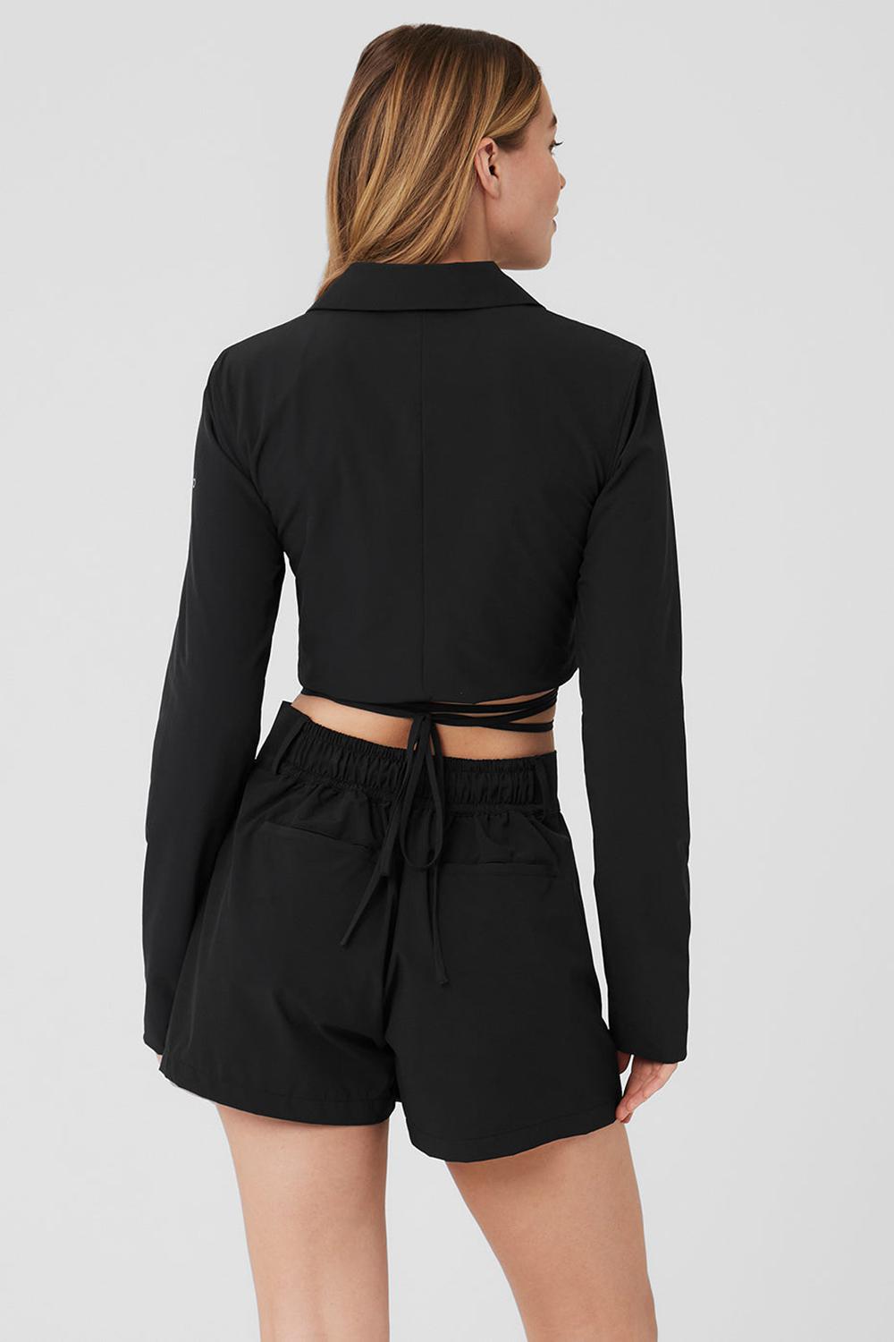 Blazers Alo Yoga Cropped Status Mujer Negros | Mexico  EZD-417950