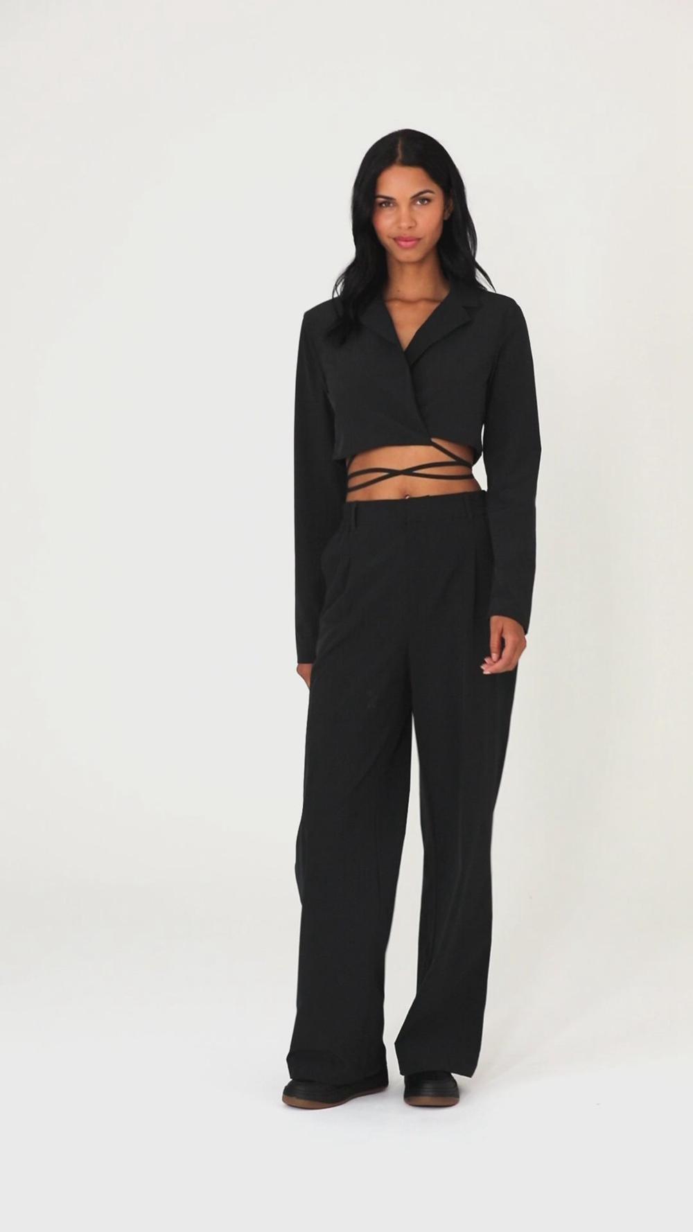 Blazers Alo Yoga Cropped Status Mujer Negros | Mexico  EZD-417950