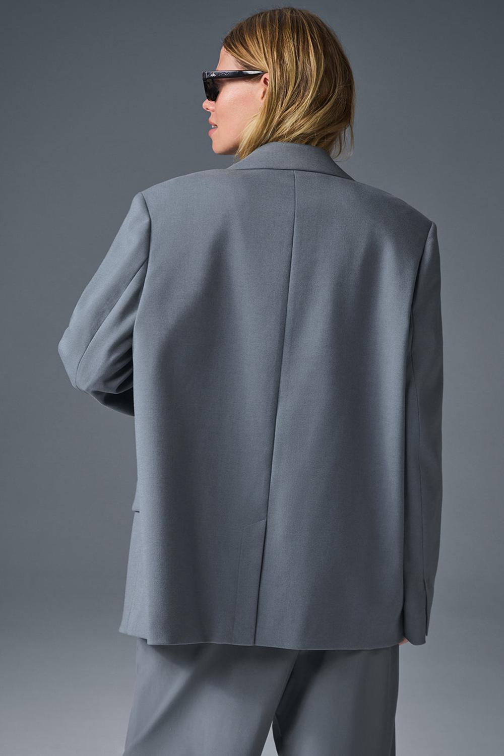 Blazers Alo Yoga First-Class Mujer Grises | Mexico  JDH-860352