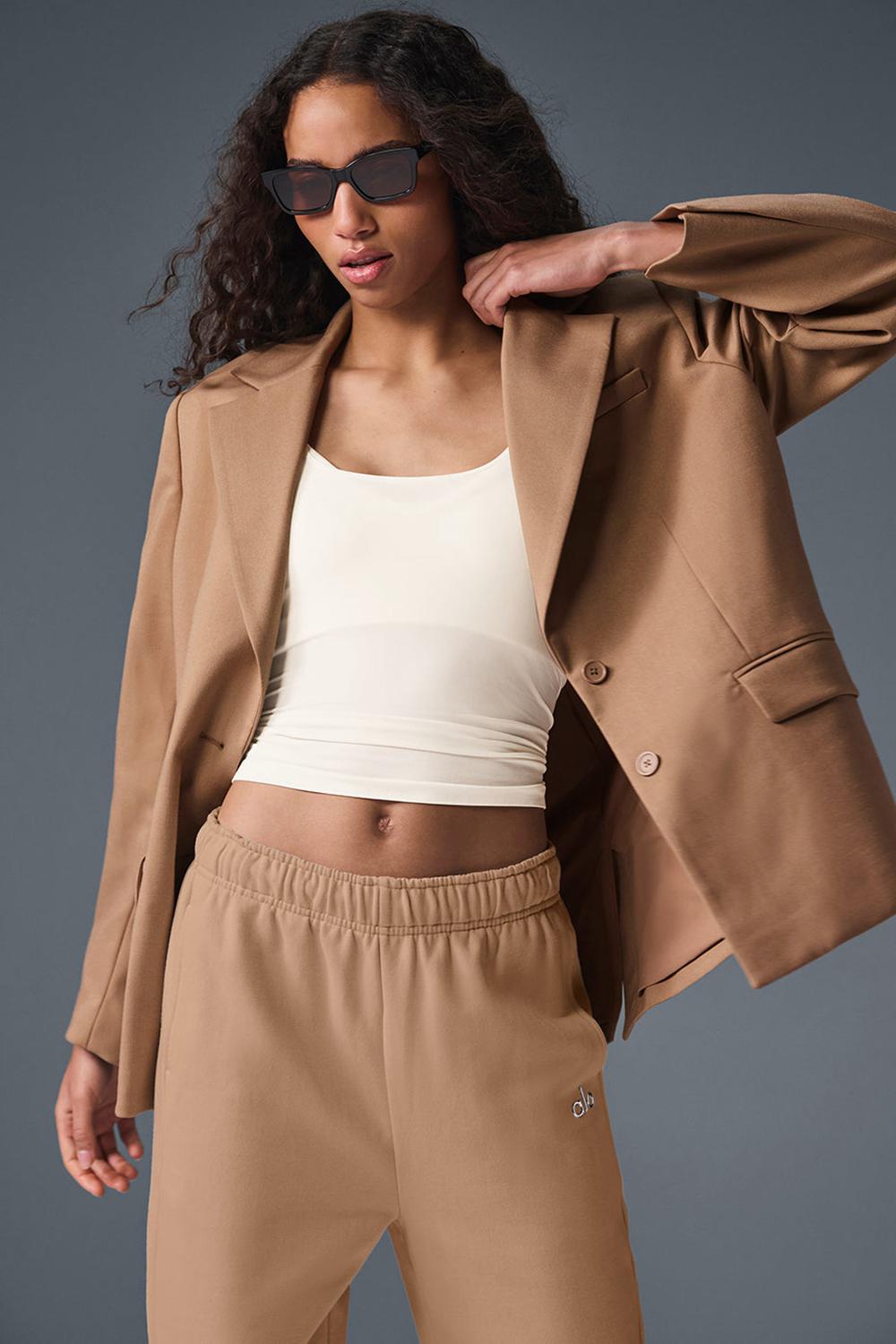 Blazers Alo Yoga First-Class Mujer Toasted Almond | Mexico  MXO-735482