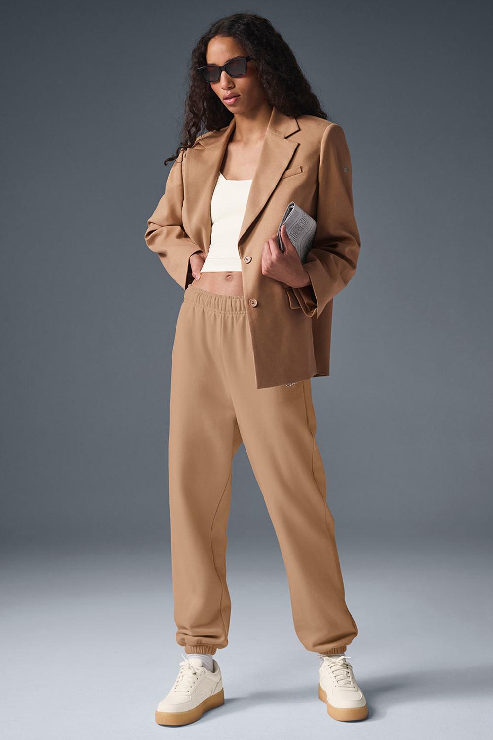 Blazers Alo Yoga First-Class Mujer Toasted Almond | Mexico  MXO-735482