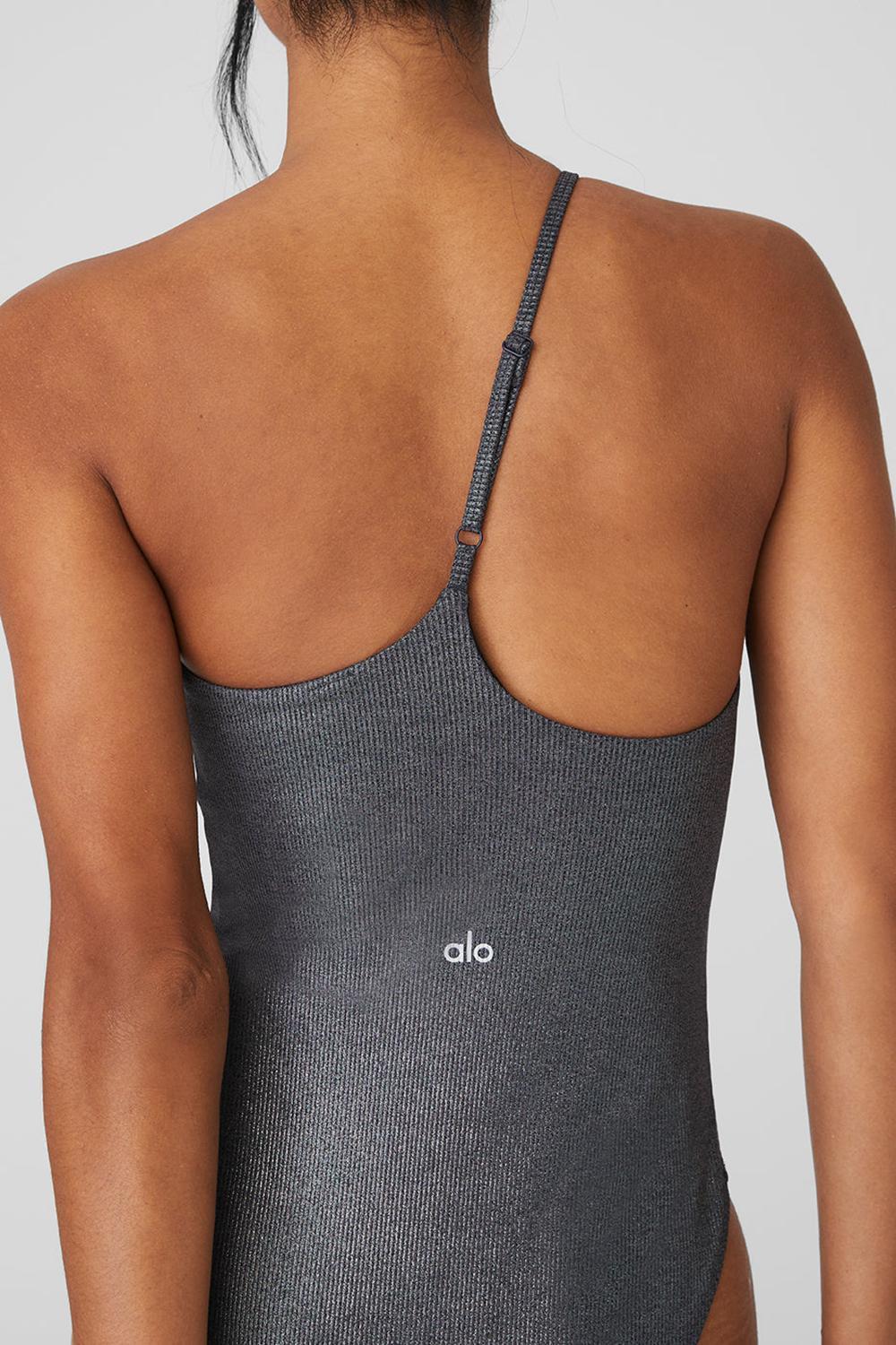 Body Alo Yoga Alosoft Ribbed Shimmer Plie Mujer Grises Oscuro | Mexico  LEI-537064