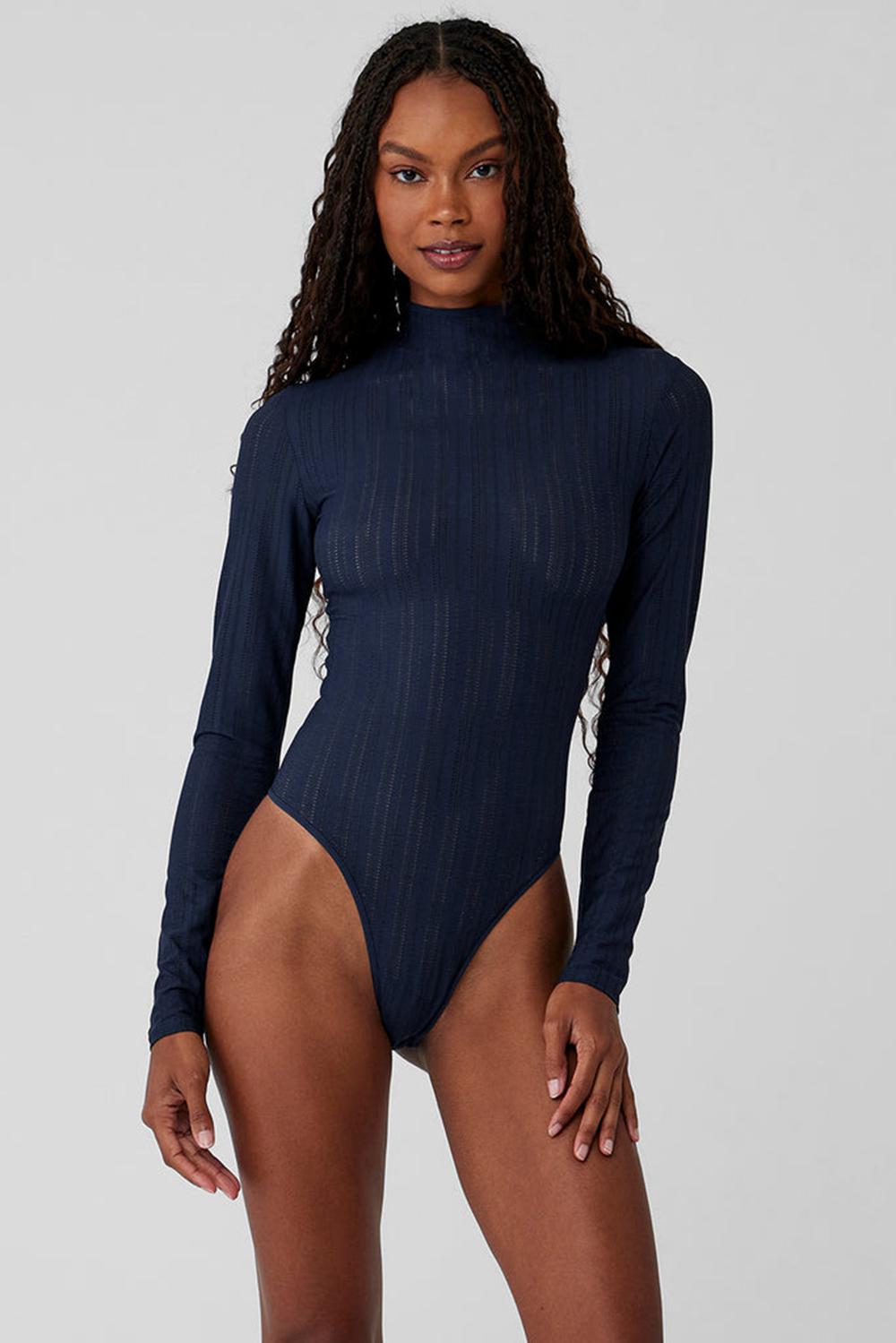 Body Alo Yoga Euphoria Long Sleeve Mujer Azul Marino | Mexico  DRA-872016