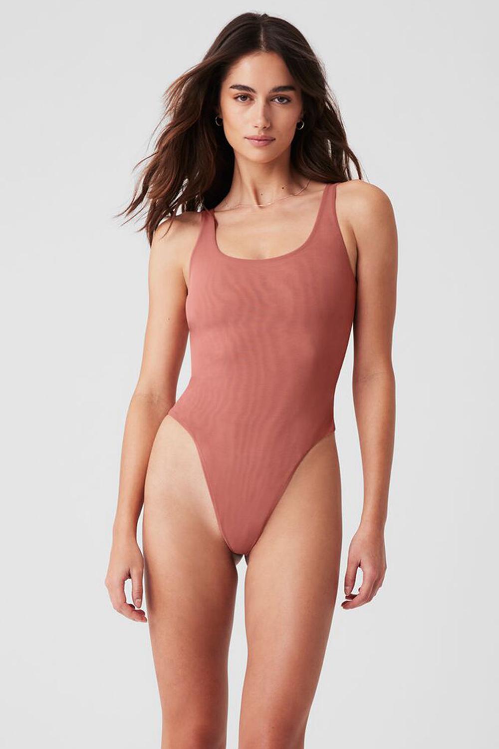 Body Alo Yoga Mesh Sheer Illusion Mujer Soft Terracotta | Mexico  VKO-018934