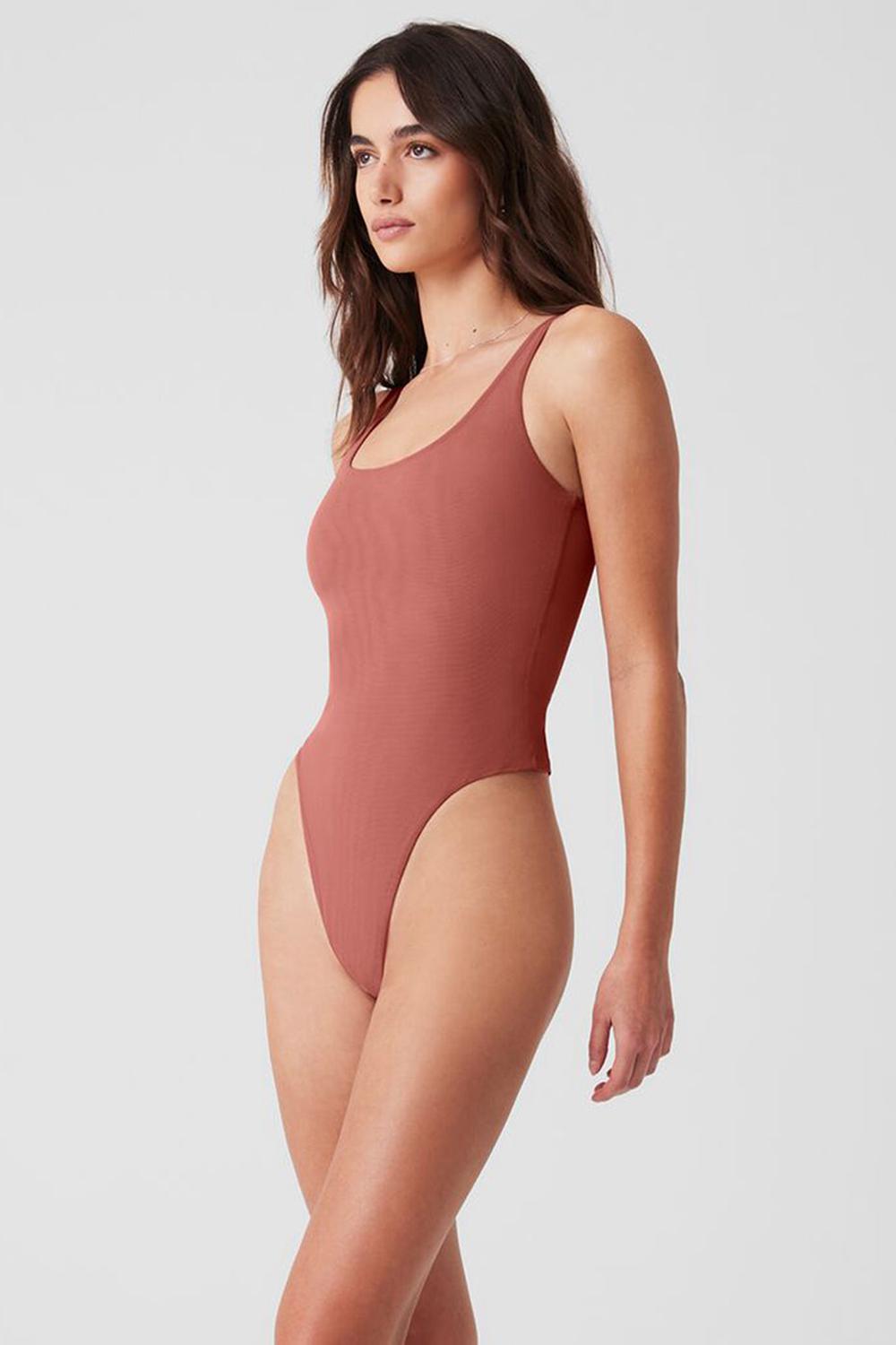 Body Alo Yoga Mesh Sheer Illusion Mujer Soft Terracotta | Mexico  VKO-018934