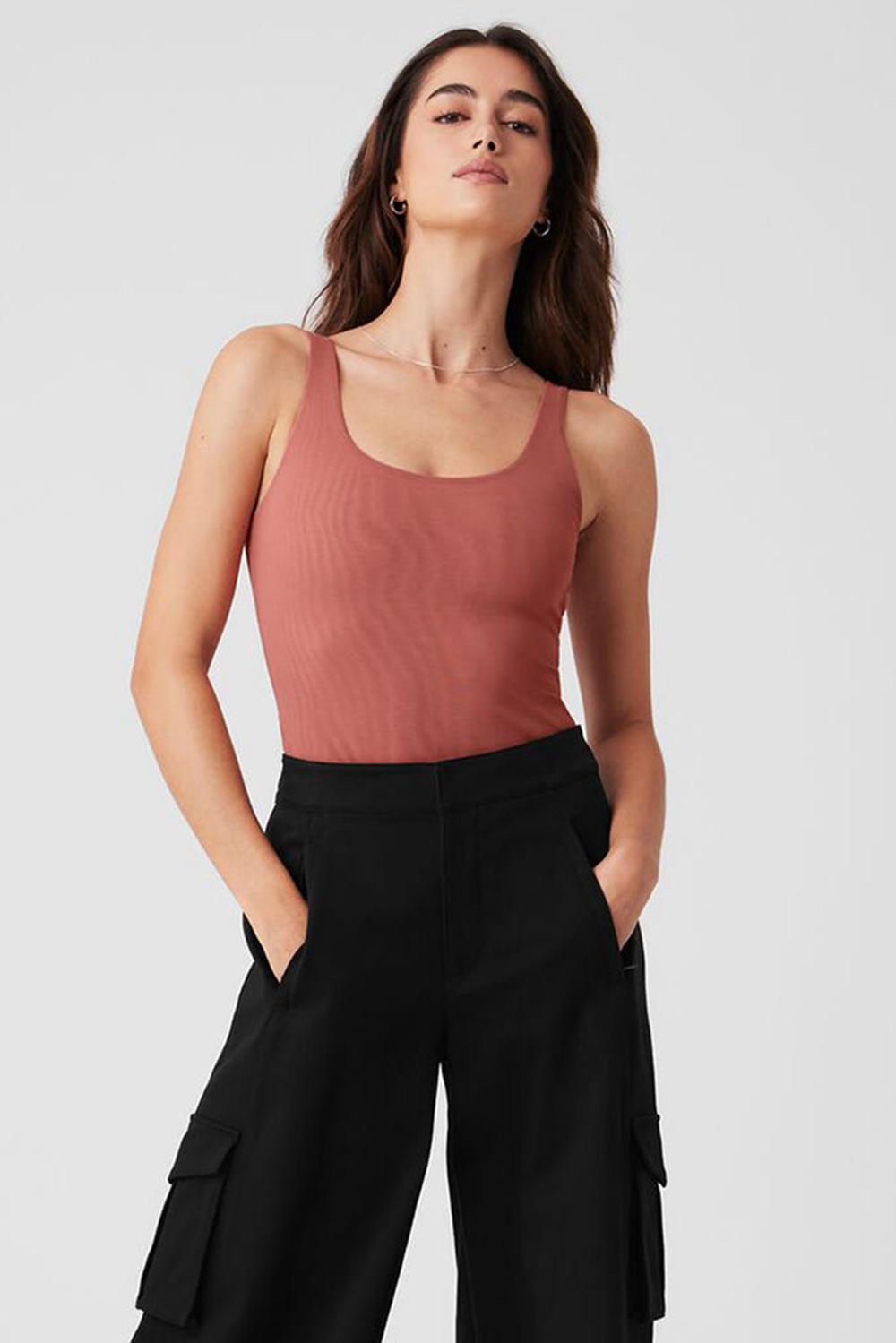 Body Alo Yoga Mesh Sheer Illusion Mujer Soft Terracotta | Mexico  VKO-018934