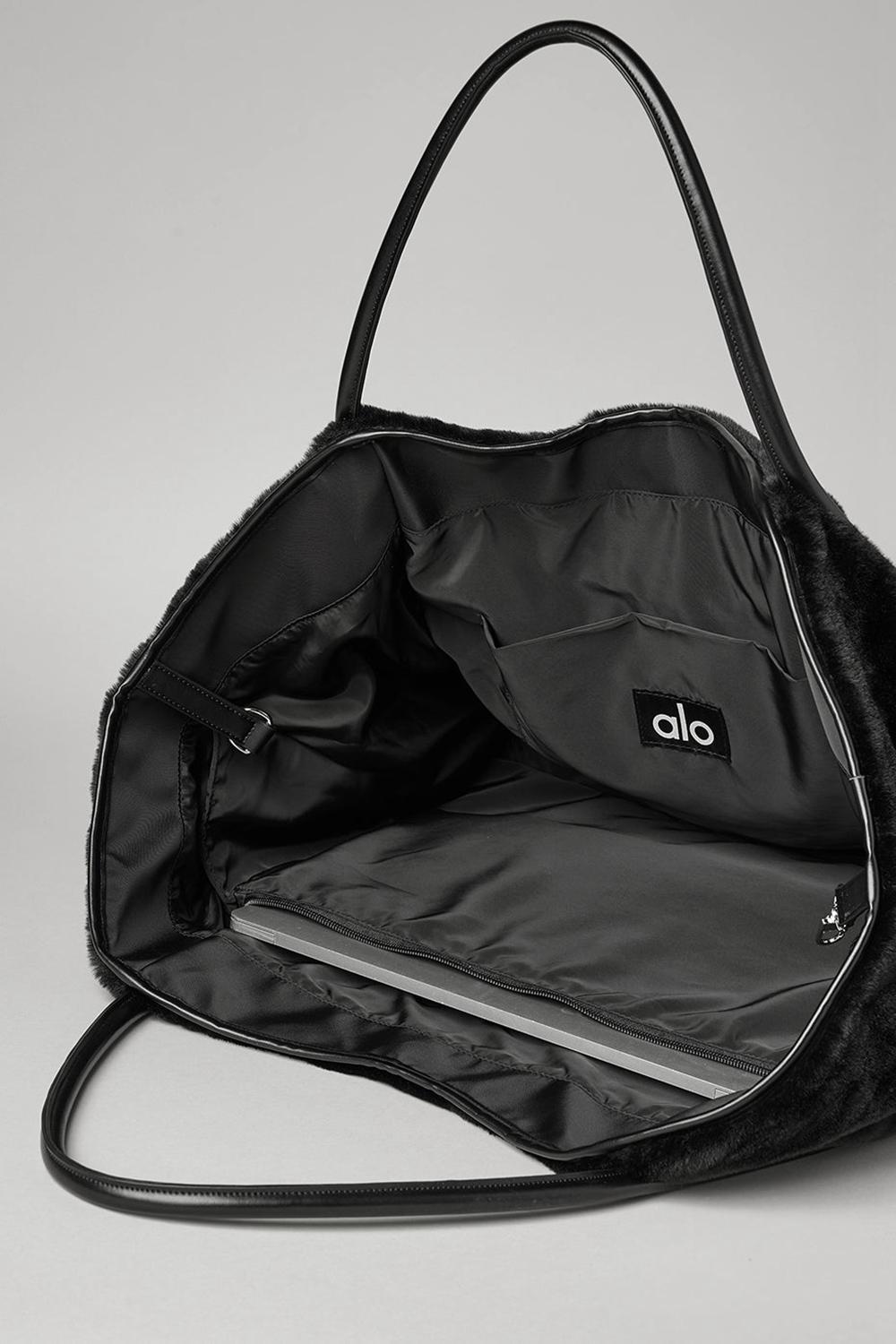 Bolso Tote Alo Yoga Faux Fur Mujer Negros | Mexico  SZN-759830