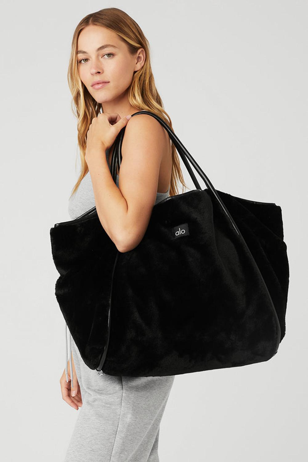 Bolso Tote Alo Yoga Faux Fur Mujer Negros | Mexico  SZN-759830