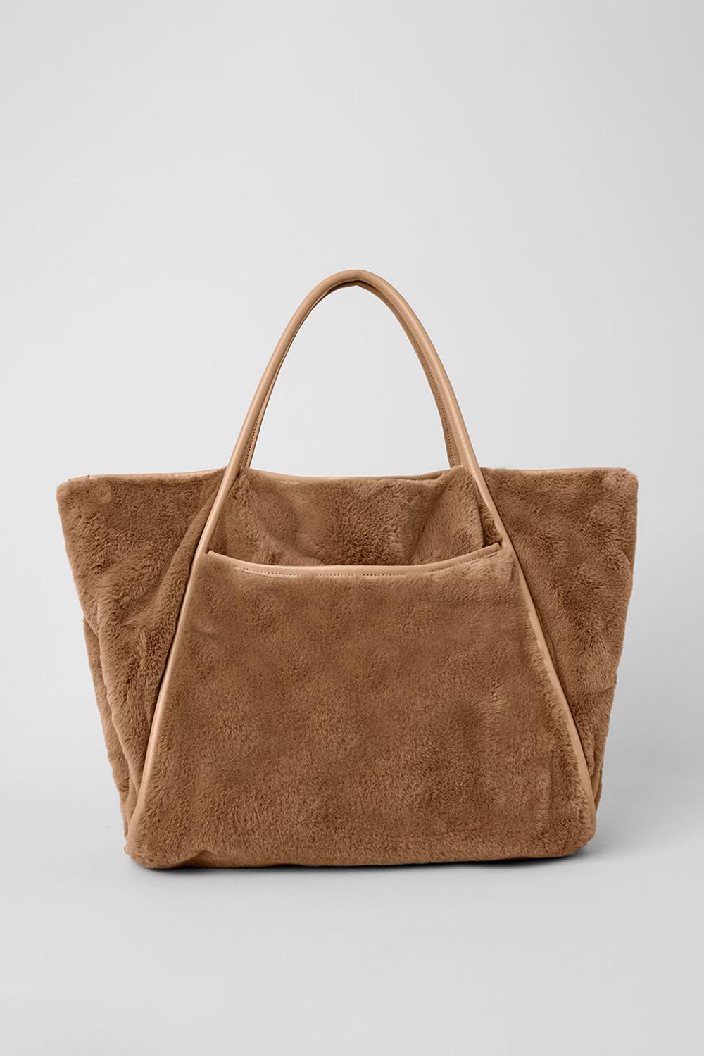 Bolso Tote Alo Yoga Faux Fur Mujer Toasted Almond | Mexico  EQU-490136