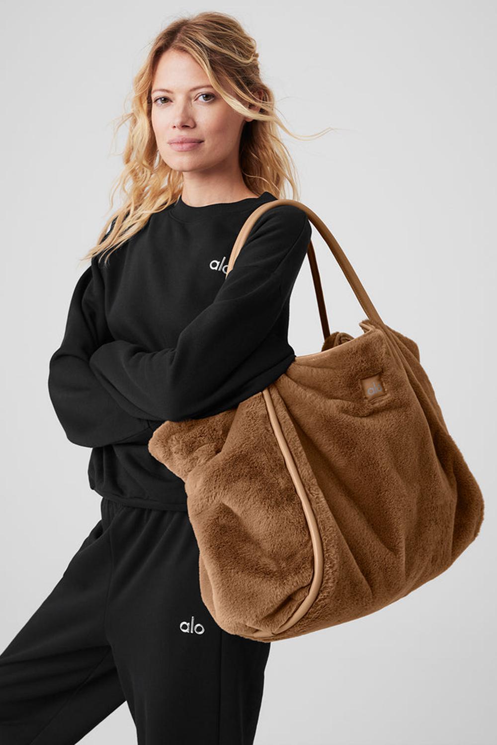Bolso Tote Alo Yoga Faux Fur Mujer Toasted Almond | Mexico  EQU-490136