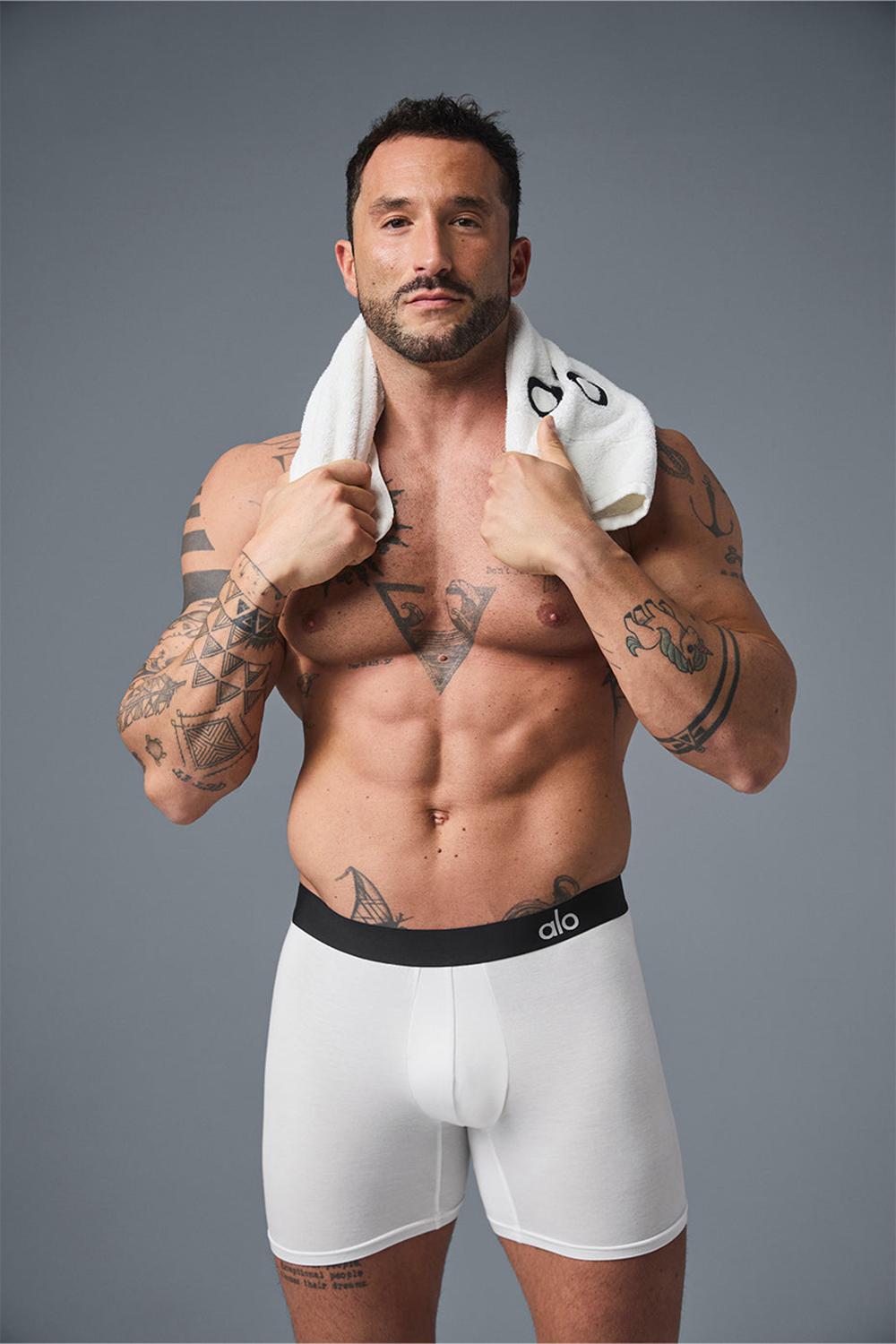 Boxer Alo Yoga Day and Night Hombre Blancos | Mexico  QEC-457896