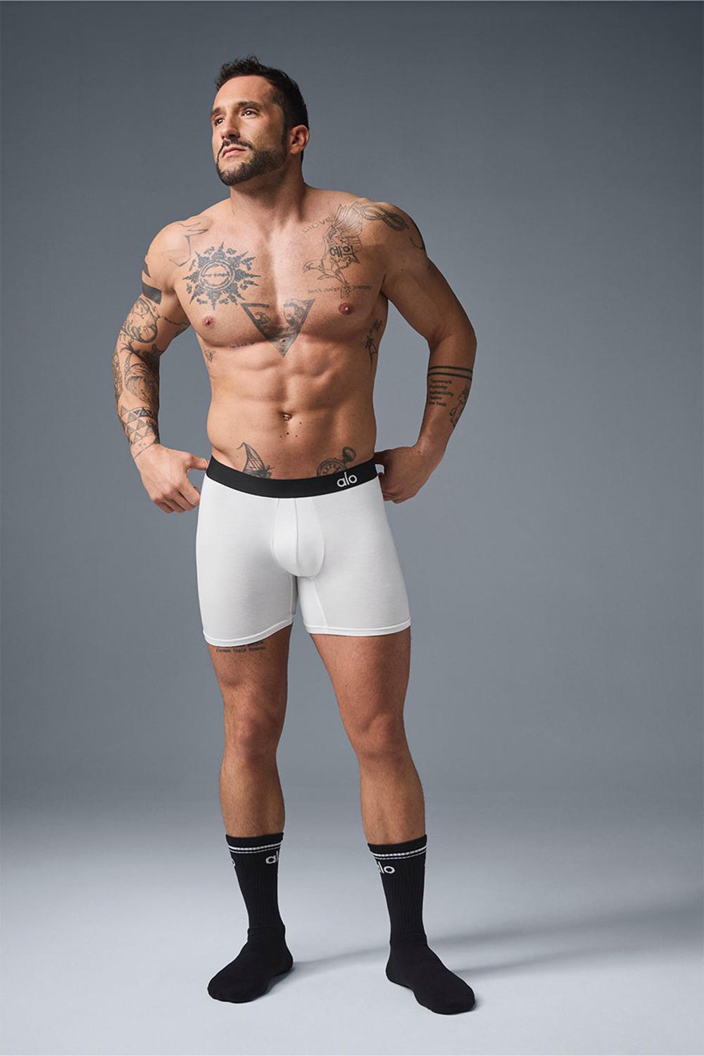 Boxer Alo Yoga Day and Night Hombre Blancos | Mexico  QEC-457896