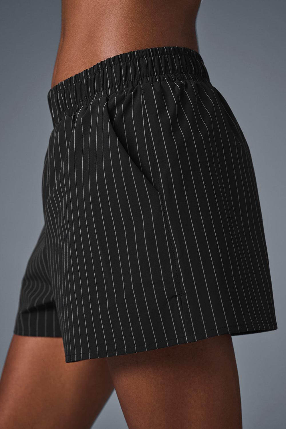 Boxer Alo Yoga Pinstripe Daylight Mujer Negros Titanium | Mexico  NWC-630759