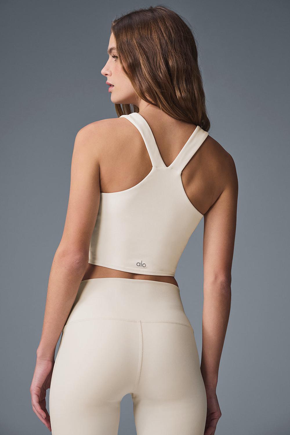 Bra Tank Alo Yoga Airbrush Real Mujer Oat Milk | Mexico  LKA-865219