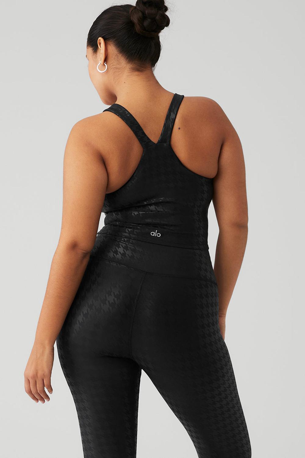 Bra Tank Alo Yoga Airlift Glimmer Houndstooth Real Mujer Negros | Mexico  MSN-831567
