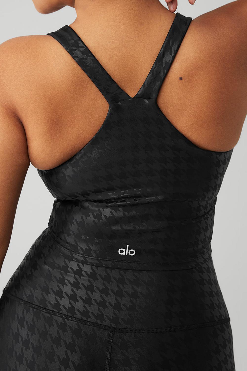 Bra Tank Alo Yoga Airlift Glimmer Houndstooth Real Mujer Negros | Mexico  MSN-831567