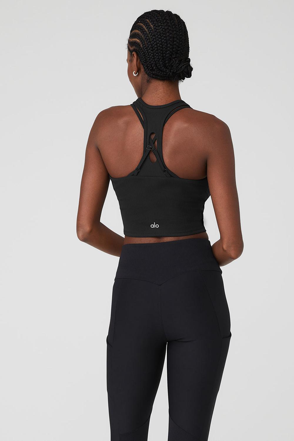 Bra Tank Alo Yoga Ribbed Airlift Enchanted Mujer Negros | Mexico  LFC-539024