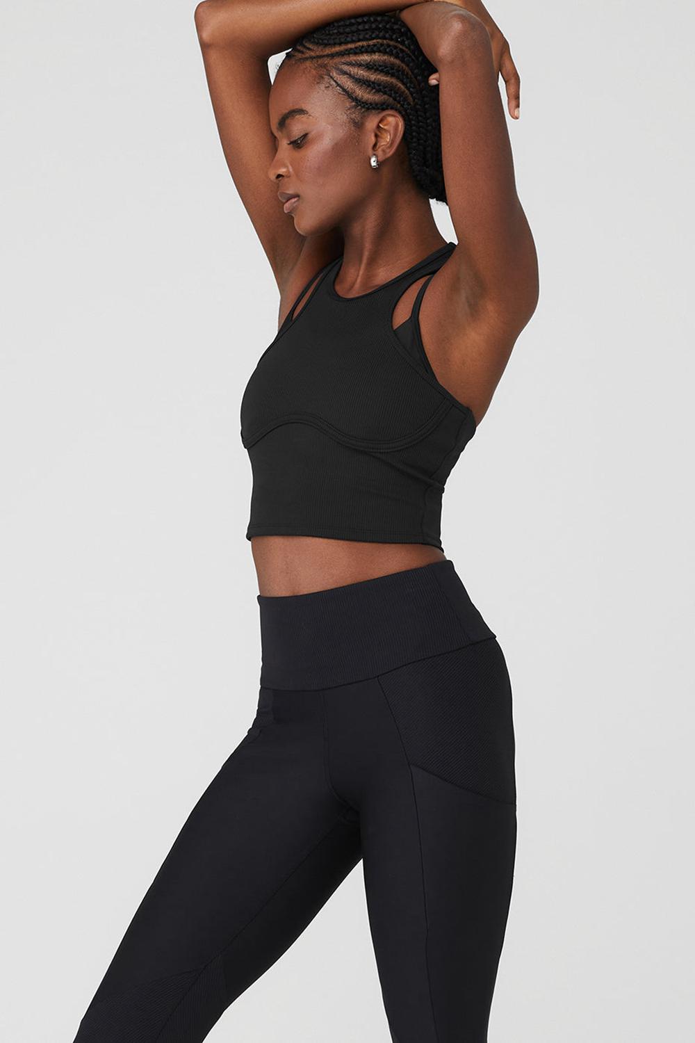 Bra Tank Alo Yoga Ribbed Airlift Enchanted Mujer Negros | Mexico  LFC-539024
