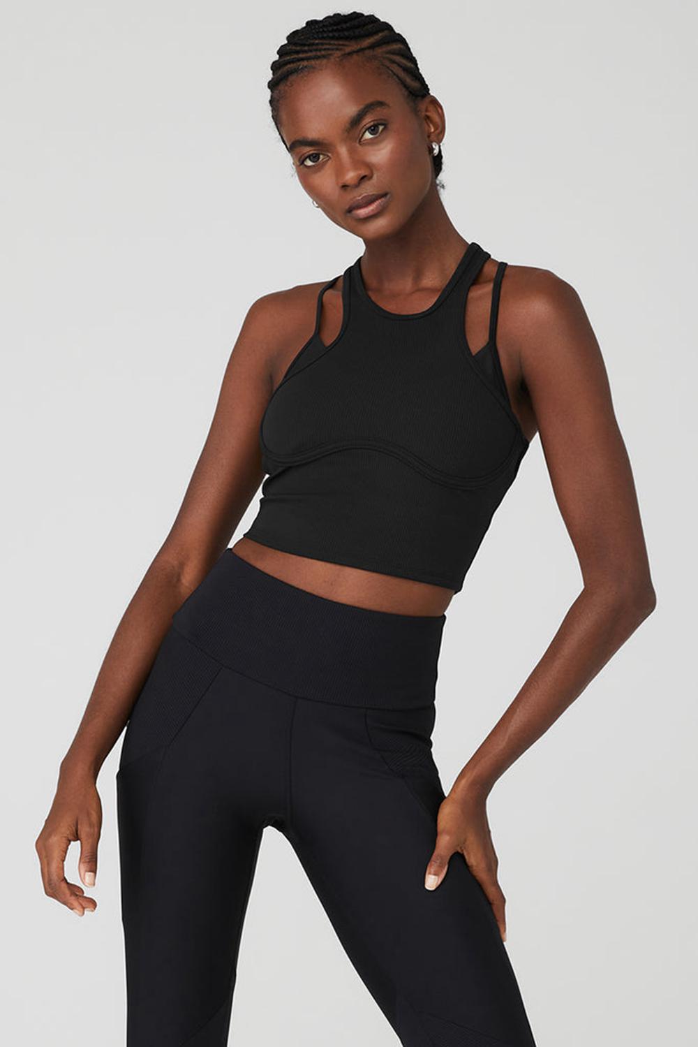 Bra Tank Alo Yoga Ribbed Airlift Enchanted Mujer Negros | Mexico  LFC-539024