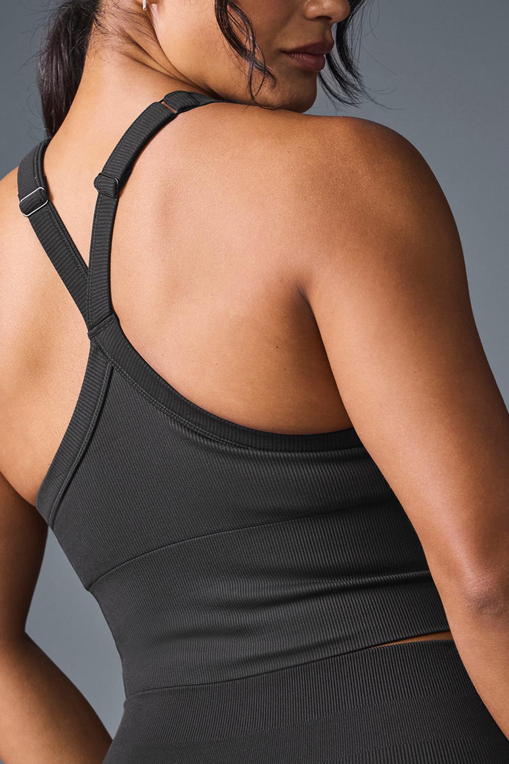 Bra Tank Alo Yoga Seamless Ribbed Favorite Mujer Negros | Mexico  NVZ-046573