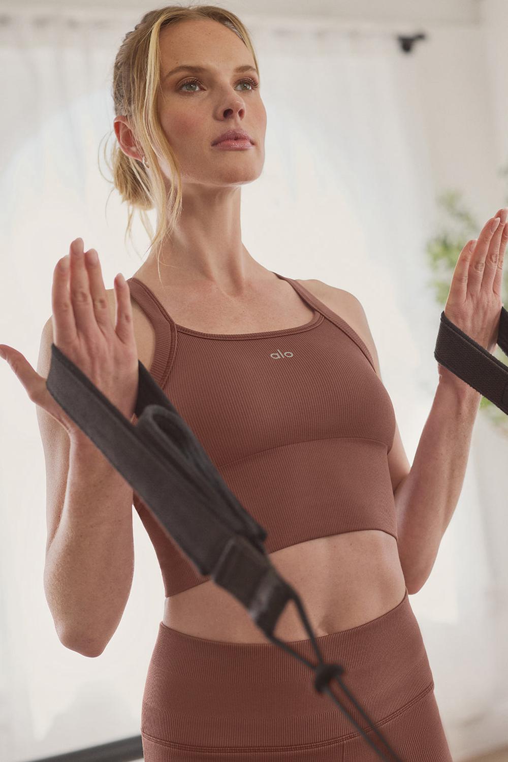 Bra Tank Alo Yoga Seamless Ribbed Favorite Mujer Chestnut | Mexico  FYW-076213