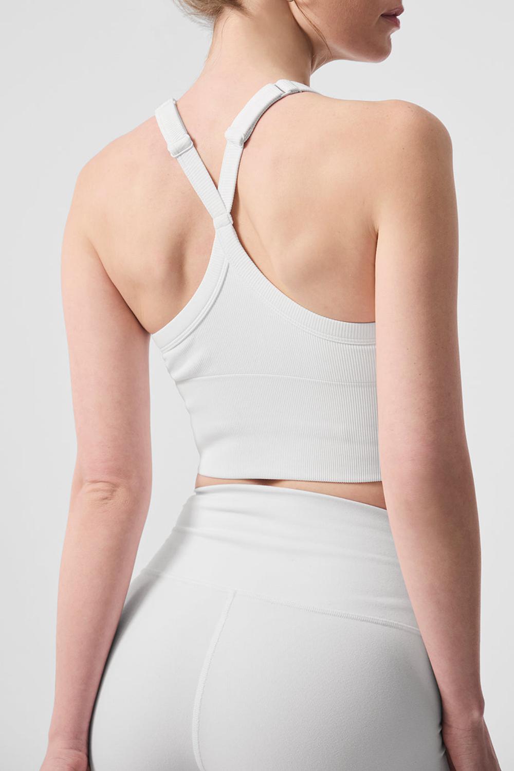 Bra Tank Alo Yoga Seamless Ribbed Favorite Mujer Blancos | Mexico  TUC-718054