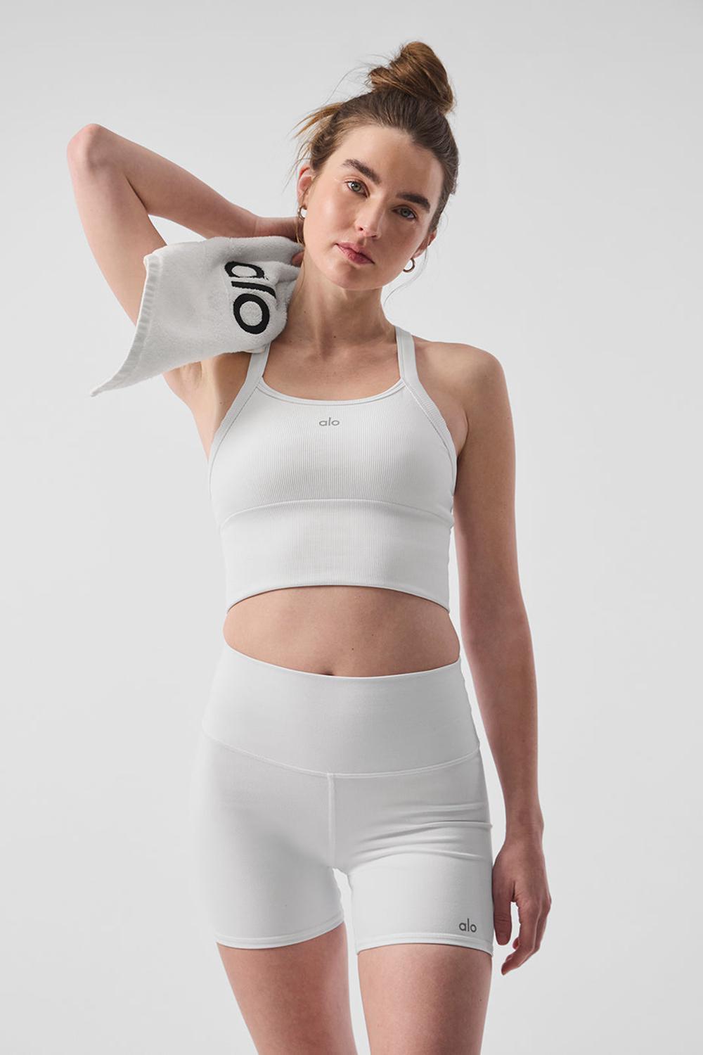 Bra Tank Alo Yoga Seamless Ribbed Favorite Mujer Blancos | Mexico  TUC-718054